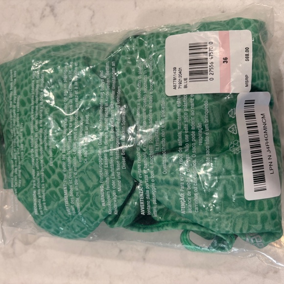 Speedo Printed Twist Back One Piece - Green, 38/12, NWT - Picture 8 of 9